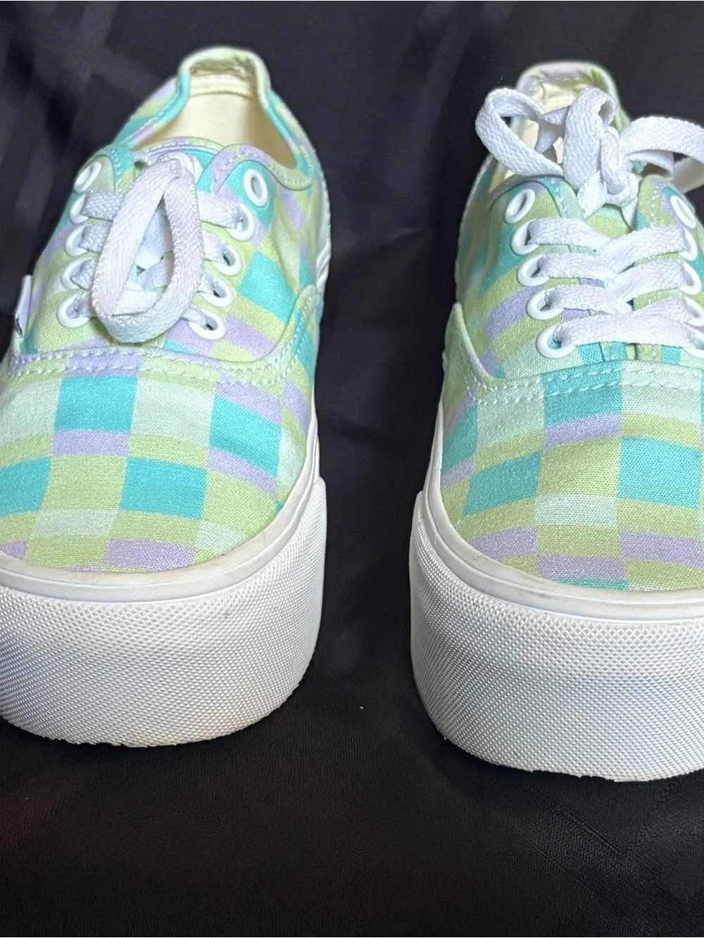 VANS Authentic Platform Shoes Pastel Picnic Multi Canvas Women’s Size 8.5